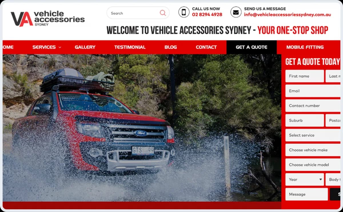 Vehicle Accessories Retailer website after the Google Ads overhaul