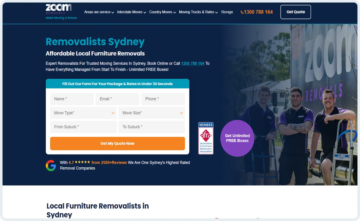 Zoom website after the Google Ads overhaul